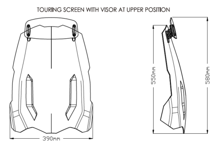 Windscreen PUIG TOURING WITH VISOR smoke [2]