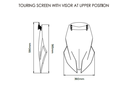 Windscreen PUIG TOURING WITH VISOR smoke [2]