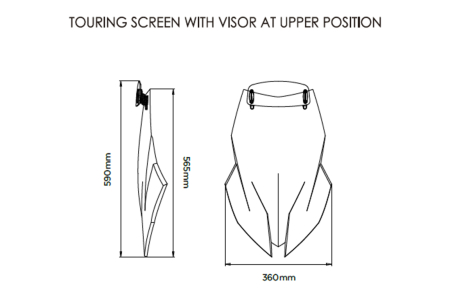 Windscreen PUIG TOURING WITH VISOR smoke [2]