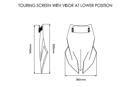 Windscreen PUIG TOURING WITH VISOR smoke [1]