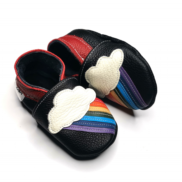 Botosei din piele naturala, cu Model CURCUBEU NEGRU. [5]