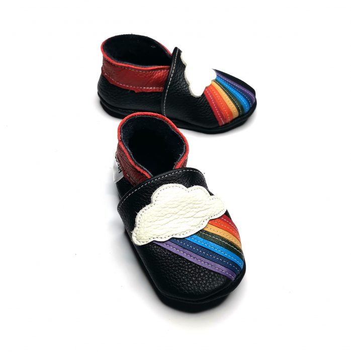 Botosei din piele naturala, cu Model CURCUBEU NEGRU. [10]