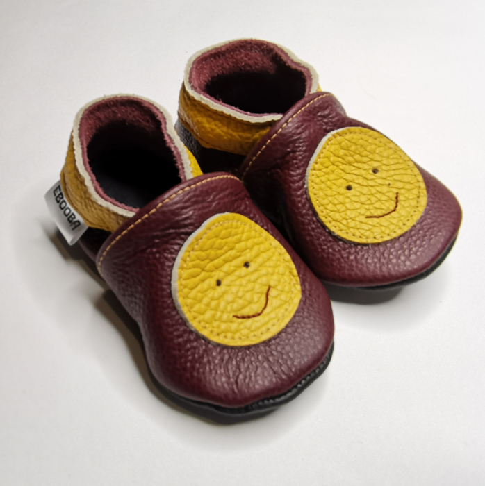 Botosei din piele naturala, cu model SMILEY [1]