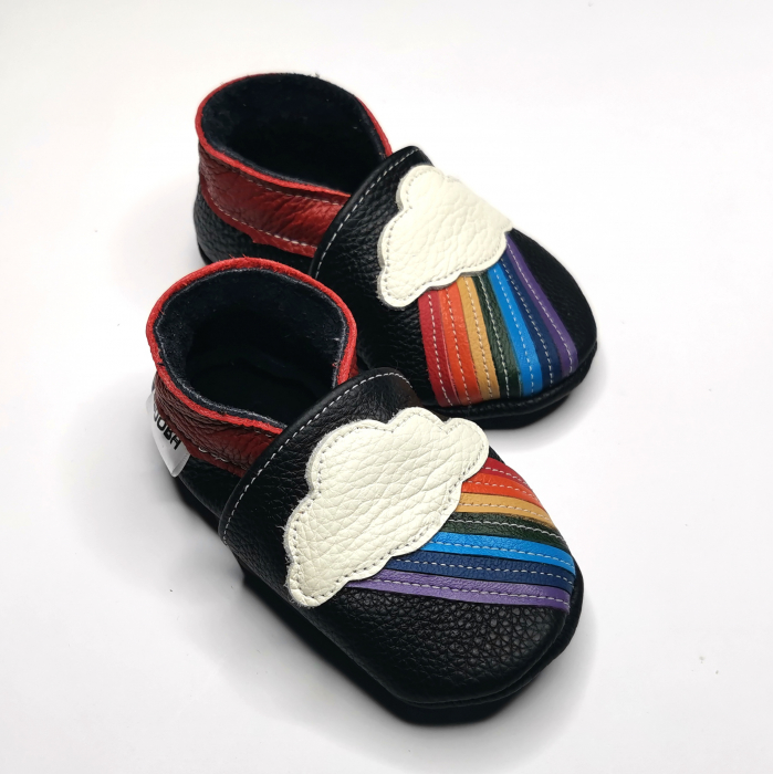 Botosei din piele naturala, cu Model CURCUBEU NEGRU. [7]