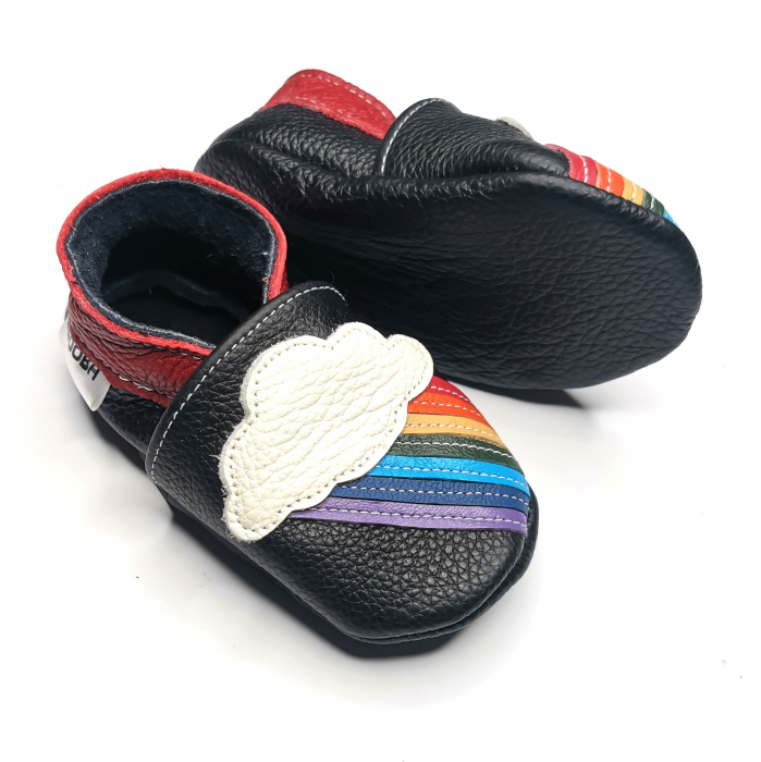 Botosei din piele naturala, cu Model CURCUBEU NEGRU. [8]