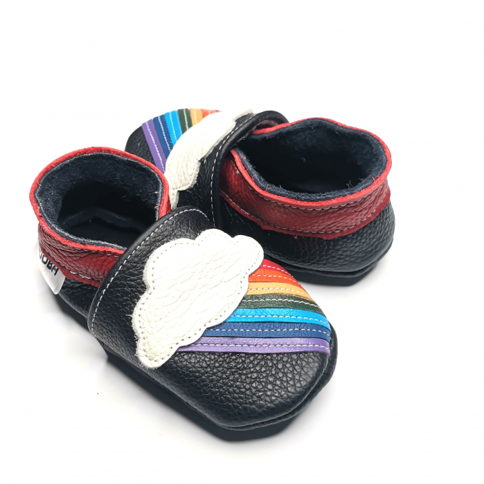 Botosei din piele naturala, cu Model CURCUBEU NEGRU. [9]