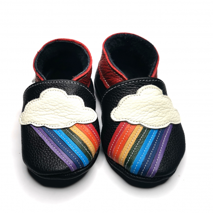 Botosei din piele naturala, cu Model CURCUBEU NEGRU. [2]