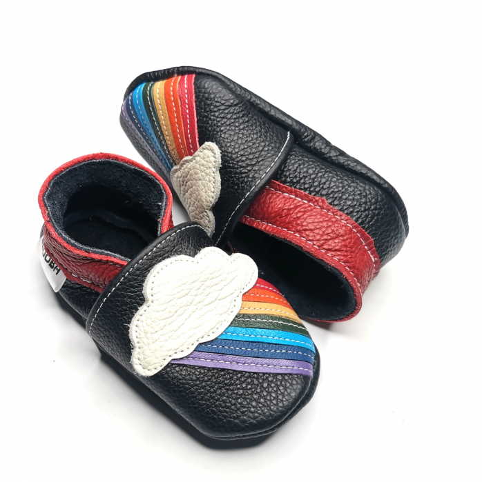 Botosei din piele naturala, cu Model CURCUBEU NEGRU. [6]