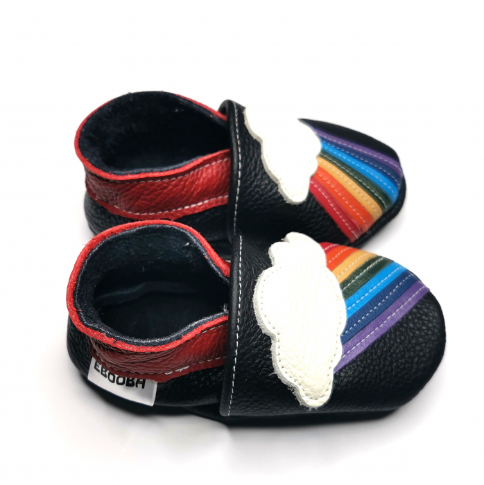 Botosei din piele naturala, cu Model CURCUBEU NEGRU. [3]