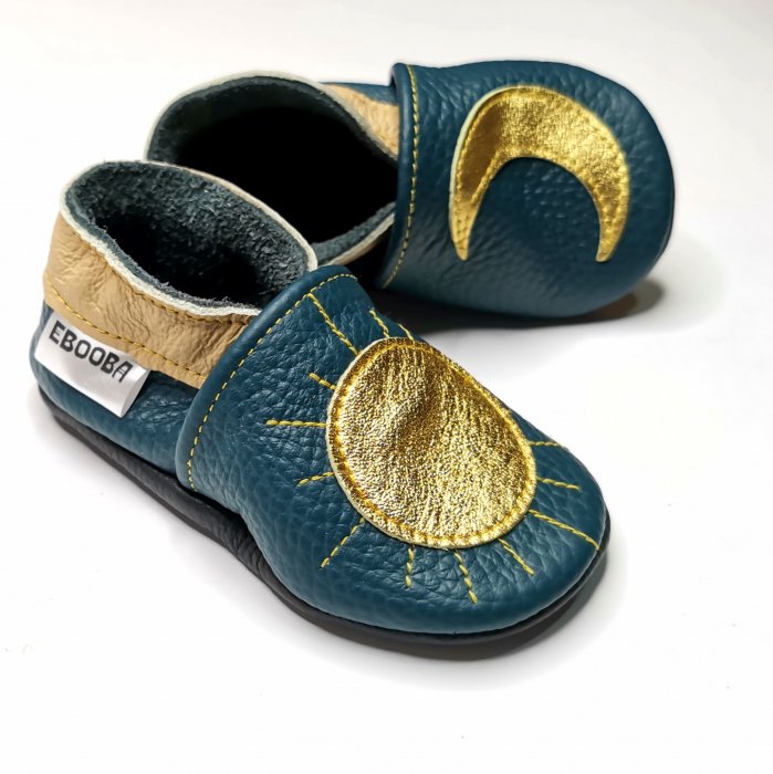 Botosei din piele naturala, cu Model SOARE-LUNA [8]