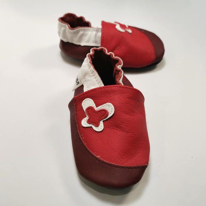 Botosei din piele naturala, cu Model FLUTURE ROSU. [9]