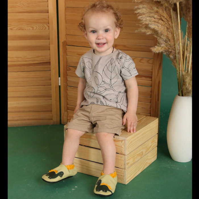 Botosei din piele naturala, cu Model DINOZAUR. [1]