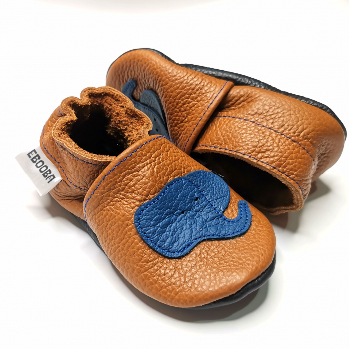 Botosei din piele naturala, cu Model ELEFANT ALBASTRU. [5]