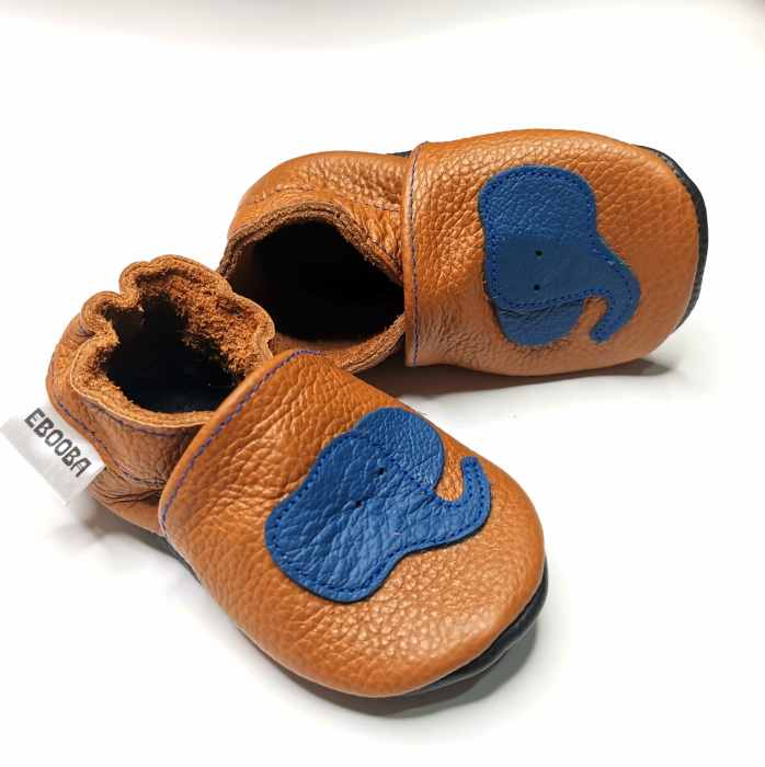 Botosei din piele naturala, cu Model ELEFANT ALBASTRU. [3]