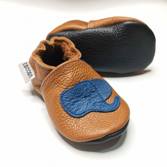 Botosei din piele naturala, cu Model ELEFANT ALBASTRU. [4]