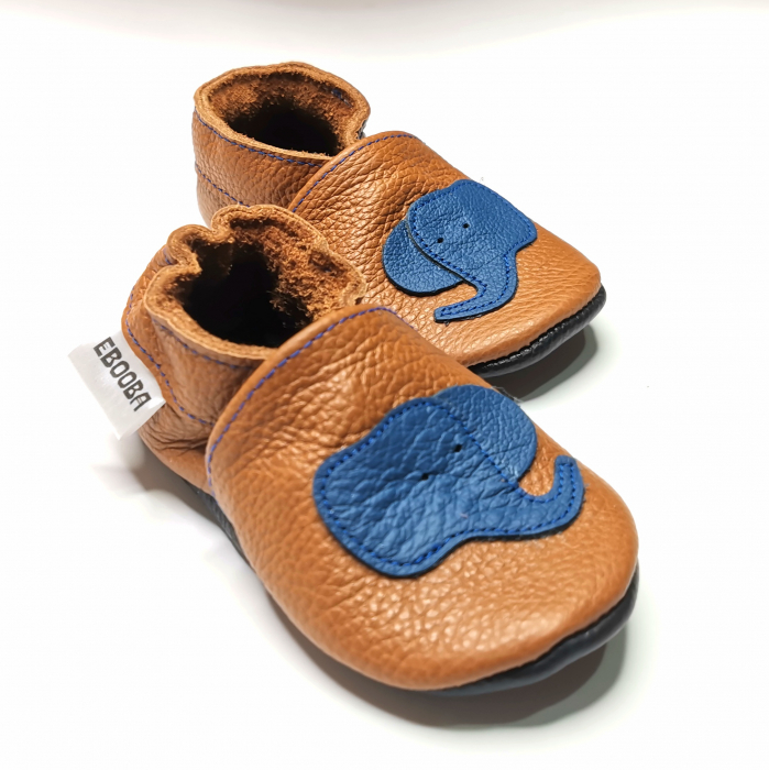 Botosei din piele naturala, cu Model ELEFANT ALBASTRU. [6]