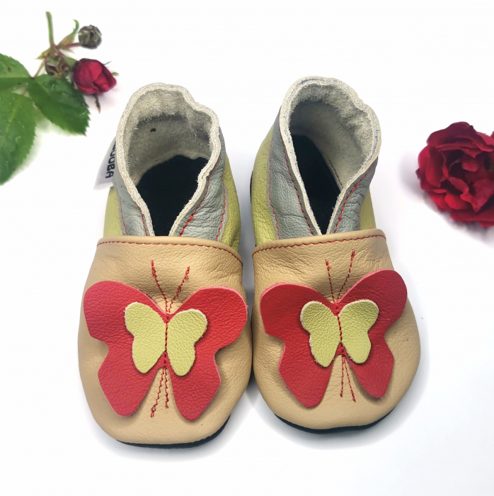 Botosei din piele naturala, cu Model FLUTURE 3D. [1]