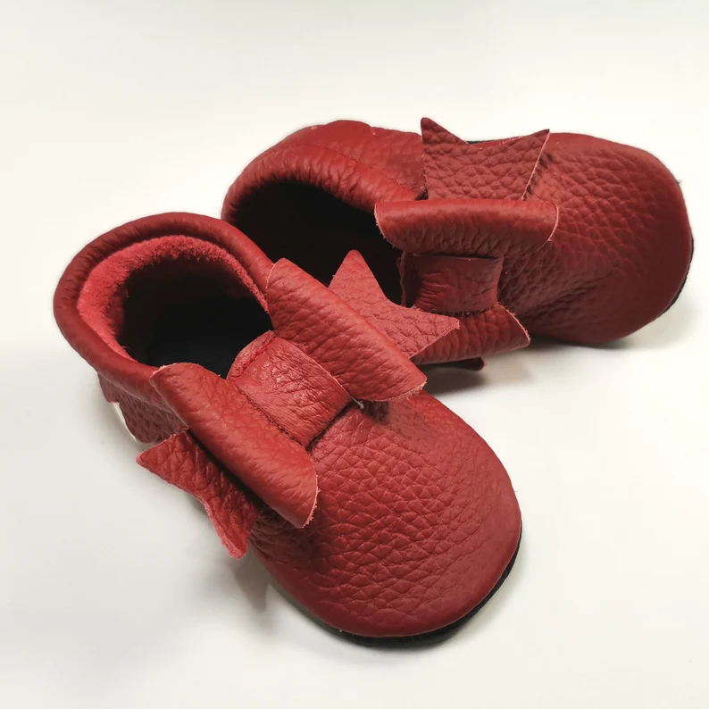 Botosei din piele naturala, cu Model FUNDITA ROSIE. [6]