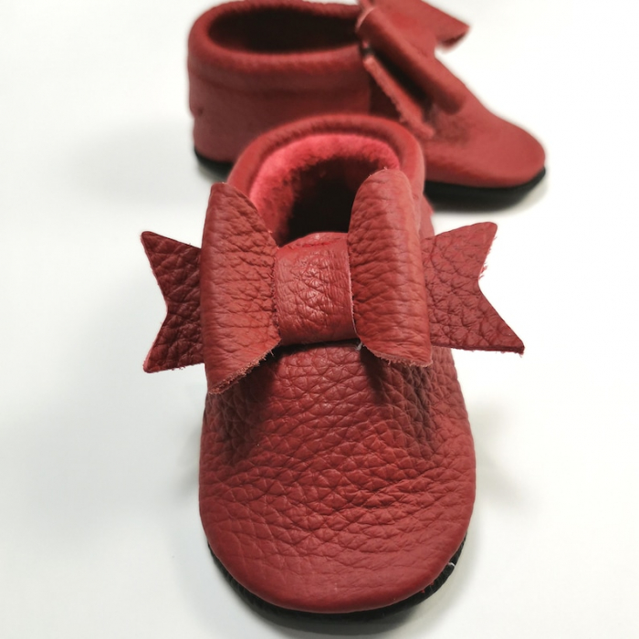 Botosei din piele naturala, cu Model FUNDITA ROSIE. [1]