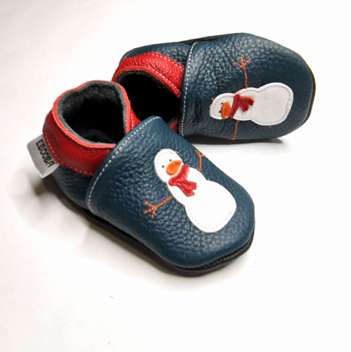 Botosei din piele naturala, cu model OM DE ZAPADA [1]