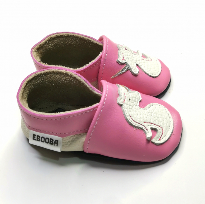 Botosei din piele naturala, cu Model UNICORN ROZ [2]