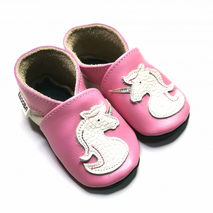 Botosei din piele naturala, cu Model UNICORN ROZ [1]