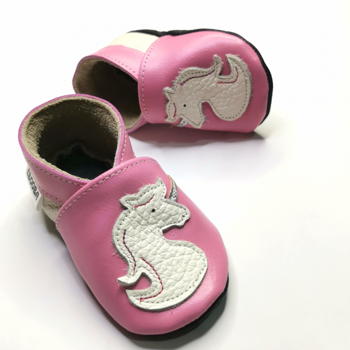 Botosei din piele naturala, cu Model UNICORN ROZ [4]