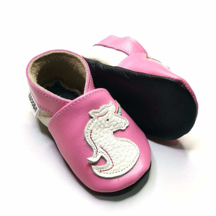 Botosei din piele naturala, cu Model UNICORN ROZ [3]