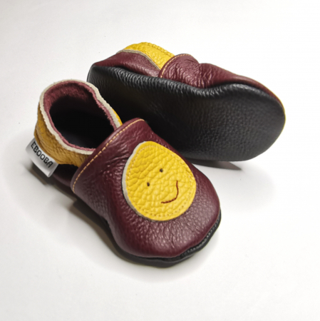 Botosei Unisex - Botosei din piele naturala, cu model SMILEY