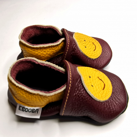 Botosei din piele naturala, cu model SMILEY [4]