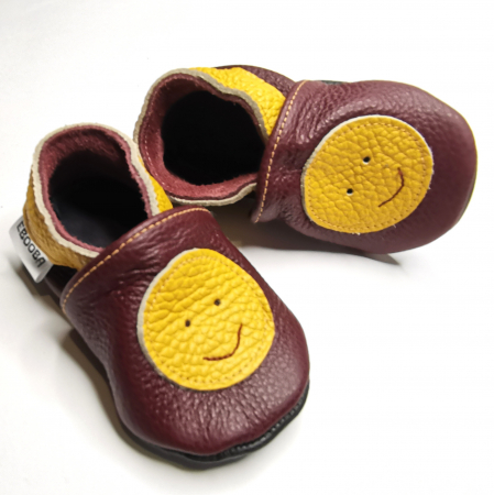 Botosei din piele naturala, cu model SMILEY [1]