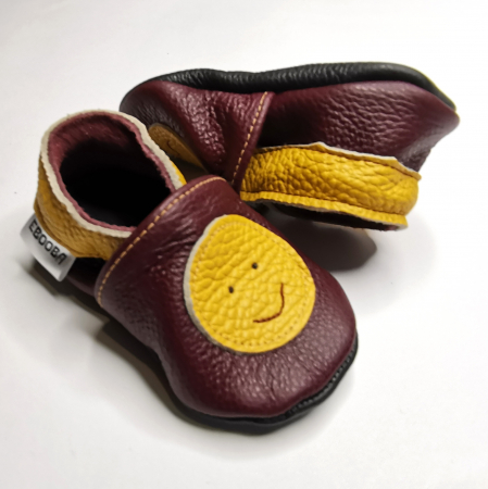 Botosei din piele naturala, cu model SMILEY [3]