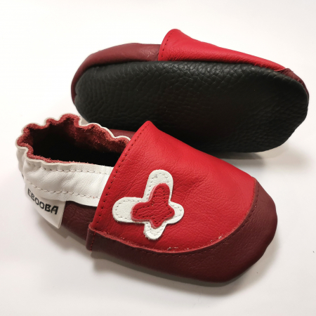 Botosei din piele naturala, cu Model FLUTURE ROSU. [1]