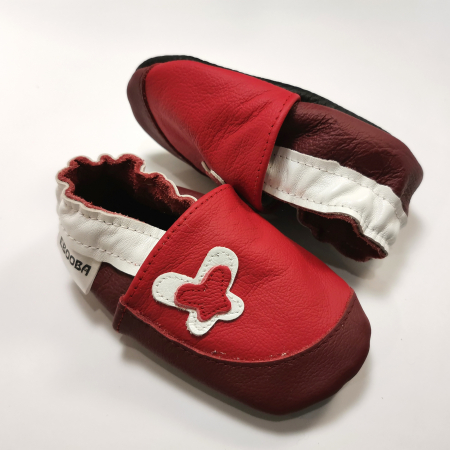 Botosei din piele naturala, cu Model FLUTURE ROSU. [2]