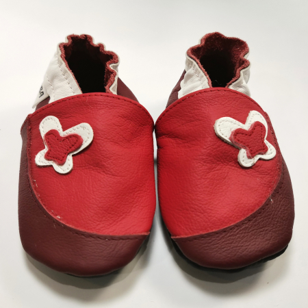 Botosei din piele naturala, cu Model FLUTURE ROSU. [4]