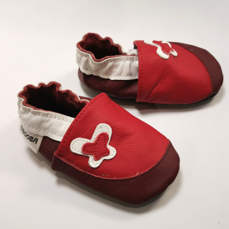 Botosei din piele naturala, cu Model FLUTURE ROSU. [5]