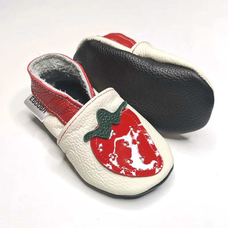 Botosei Unisex - Botosei din piele naturala, cu Model CAPSUNA.