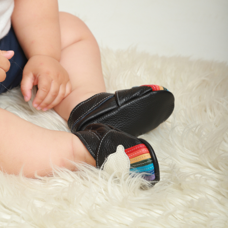 Botosei din piele naturala, cu Model CURCUBEU NEGRU. [12]