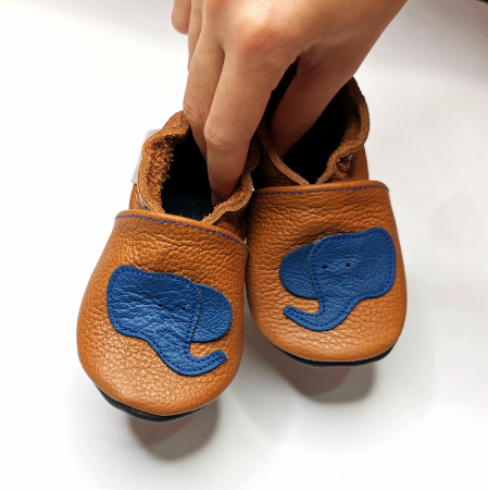 Botosei din piele naturala, cu Model ELEFANT ALBASTRU. [7]