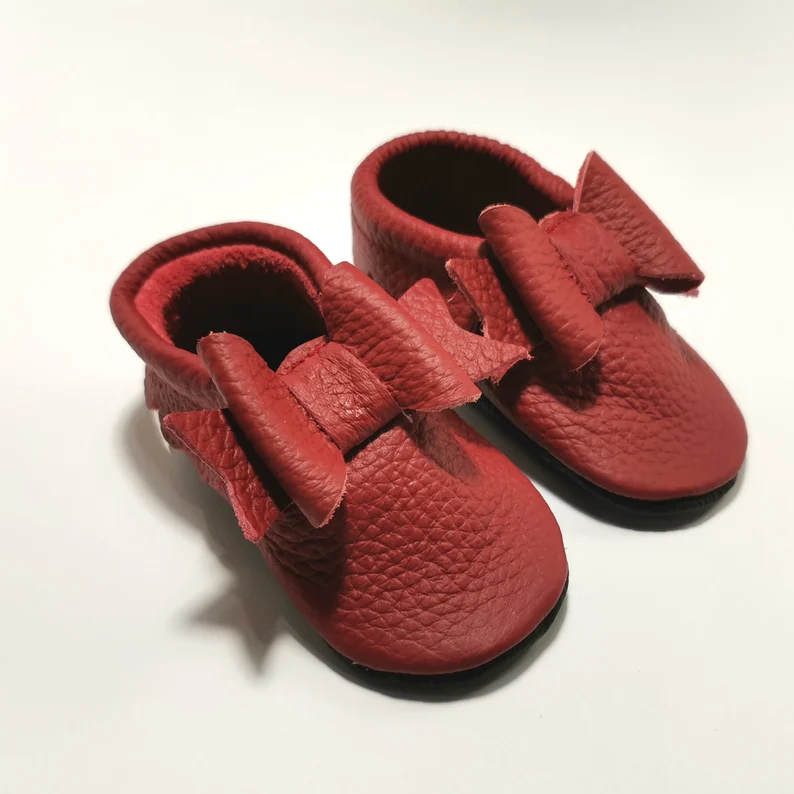 Botosei din piele naturala, cu Model FUNDITA ROSIE. [4]