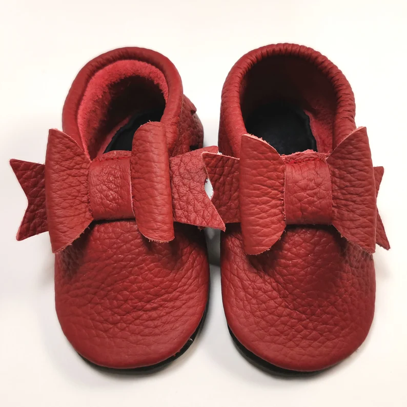 Botosei din piele naturala, cu Model FUNDITA ROSIE. [3]