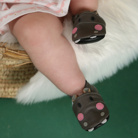 Botosei din piele naturala, cu Model HIPOPOTAM GRI. [1]