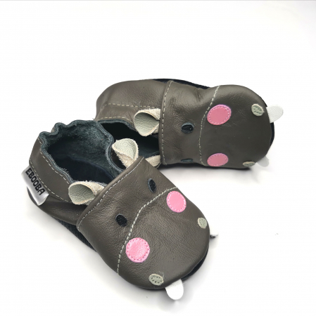 Botosei din piele naturala, cu Model HIPOPOTAM GRI. [2]