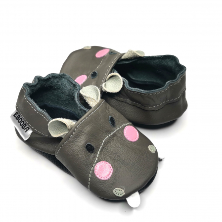 Botosei din piele naturala, cu Model HIPOPOTAM GRI. [8]