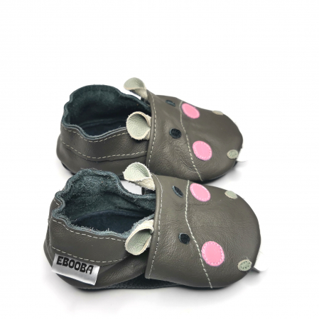 Botosei din piele naturala, cu Model HIPOPOTAM GRI. [9]