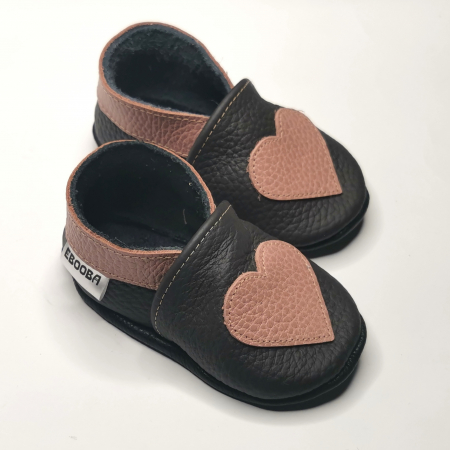 Botosei Fetite - Botosei din piele naturala, cu Model INIMA.