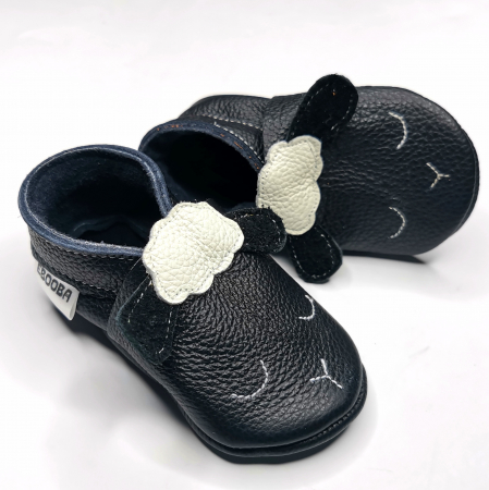 Botosei Unisex - Botosei din piele naturala, cu Model OAIE NEGRU