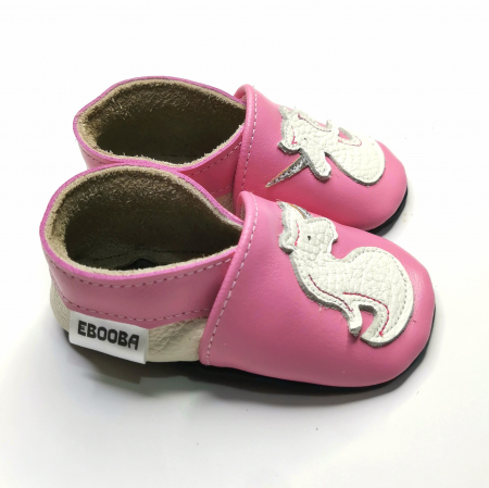 PROMOTII - Botosei din piele naturala, cu Model UNICORN ROZ