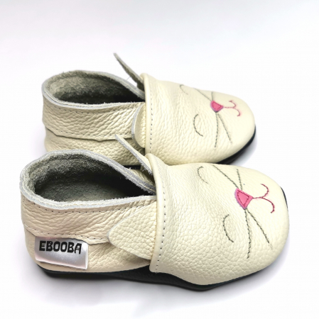 Botosei din piele naturala, cu Model PISICA ALB. [9]