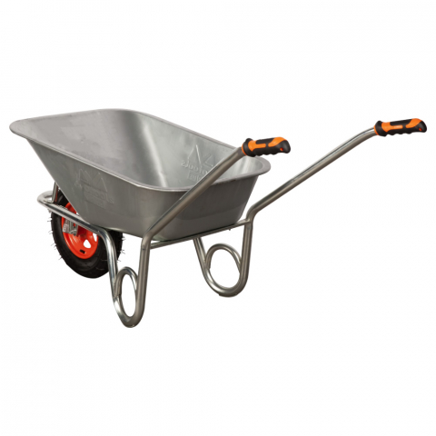 Roabă zincată 85L cu roată pneumatică și jantă metalică [2]